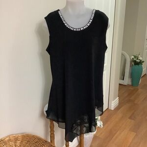Initiatives elegant black tunic top Large 40/41 bust